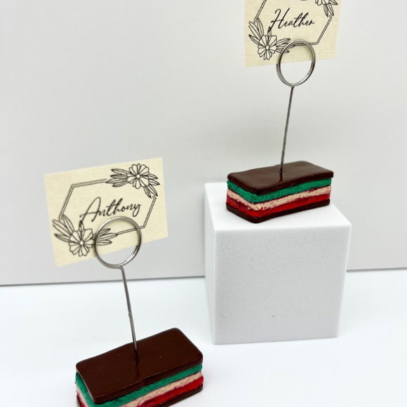 Italian Rainbow Cookie Place Card Holders – Set of 4 | Holiday Table Décor - Picture 9 of 10